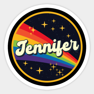 Jennifer // Rainbow In Space Vintage Style Sticker